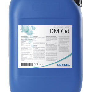 Zdjęcie przedstawia niebieski kanister produktu DM Cid marki CID LINES, będący środkiem chemicznym/higienicznym.