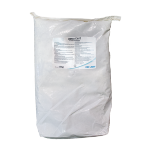 Worek 10 kg produktu Dryer CID D marki CID LINES — chemiczny preparat opakowany w biały worek z etykietą.
