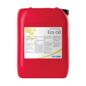 Czerwony kanister środka chemicznego Eco cid marki CID LINES.