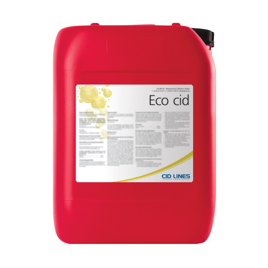 Czerwony kanister środka chemicznego Eco cid marki CID LINES.