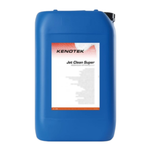 Niebieski kanister Kenotek Jet Clean Super — koncentrat środka czyszczącego do myjek ciśnieniowych i zastosowań przemysłowych.